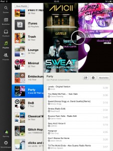 Spotify iPad App: Playlist Anzeige.