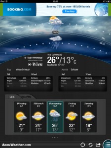 Accuweather for iPad: 15 Tage Vorhersage. 