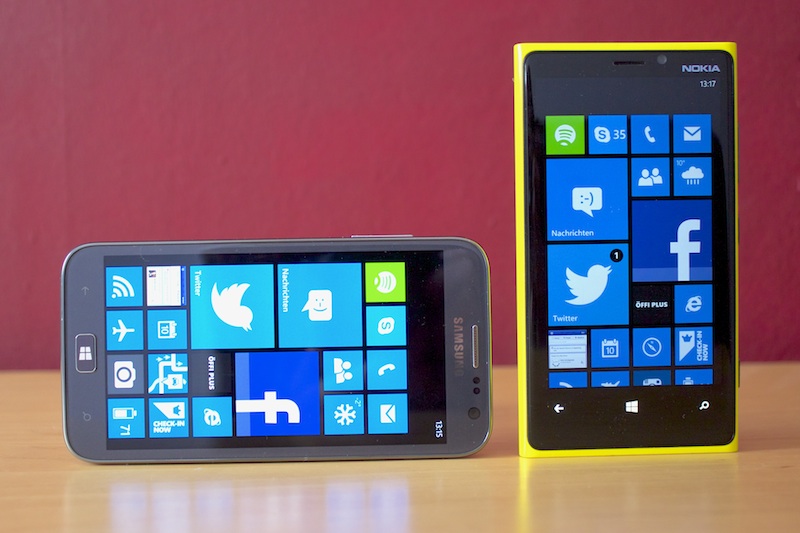 Samsung Ativ S und Nokia Lumia 920 – Vorderansicht.