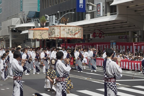 Der große Umzug des Gion Matsuri Festivals.